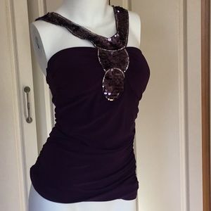 NWT Purple sequins halter top